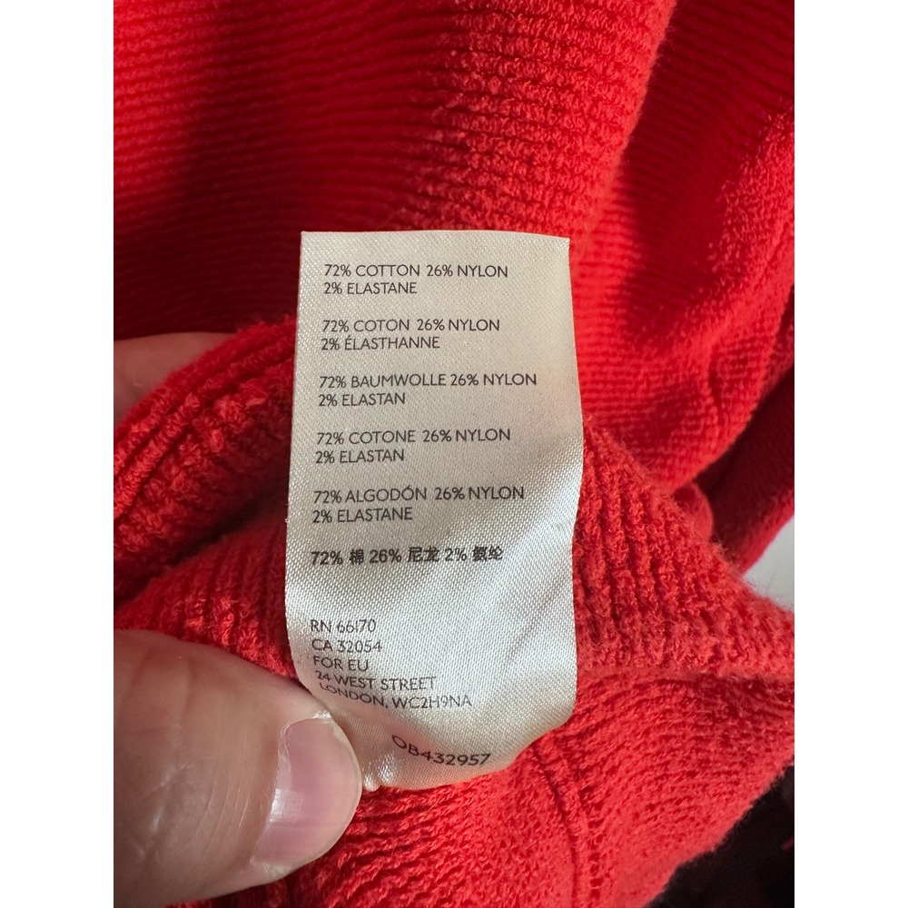 Free People Ottoman Slouchy Tunic Women Large Red Oversized Boho Ribbed Sweater - Picture 8 of 9